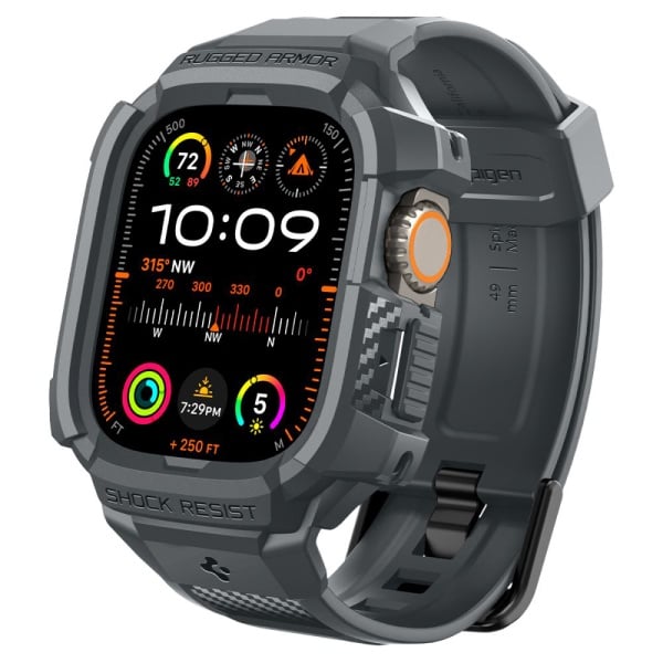 [Pachet husa + curea] Apple Watch Ultra 2 Spigen Rugged Armor Pro - Gri