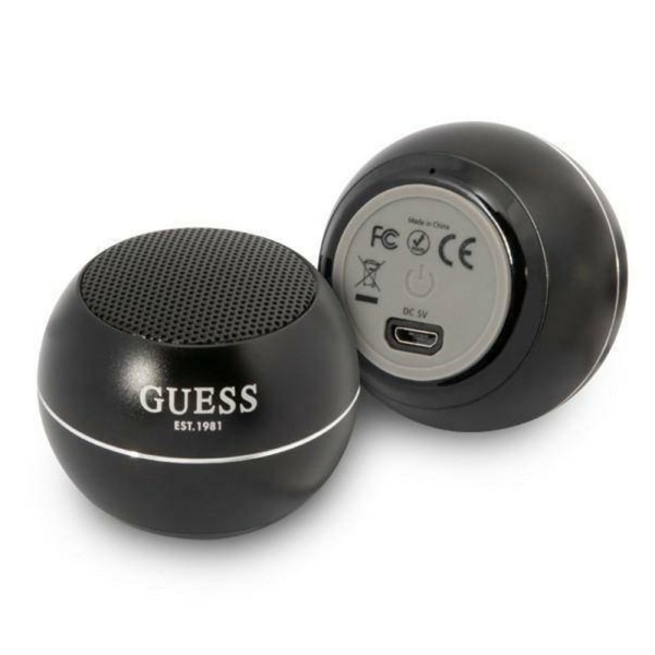 Boxa Portabila Bluetooth 5.0, 3W, 300mAh, 4H - Guess (GUWSALGEK) - Negru
