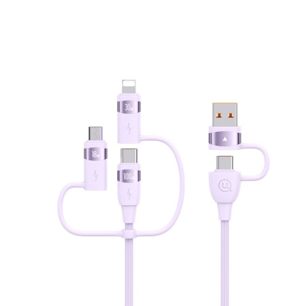 Cablu 6in1 Apple, Micro-USB, tip C PD100W Usams U85, mov, US-SJ645