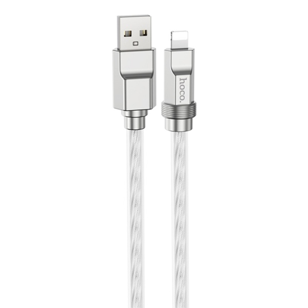 Cablu iPhone Fast Charging 2.4A Hoco U113, 1m, Argintiu