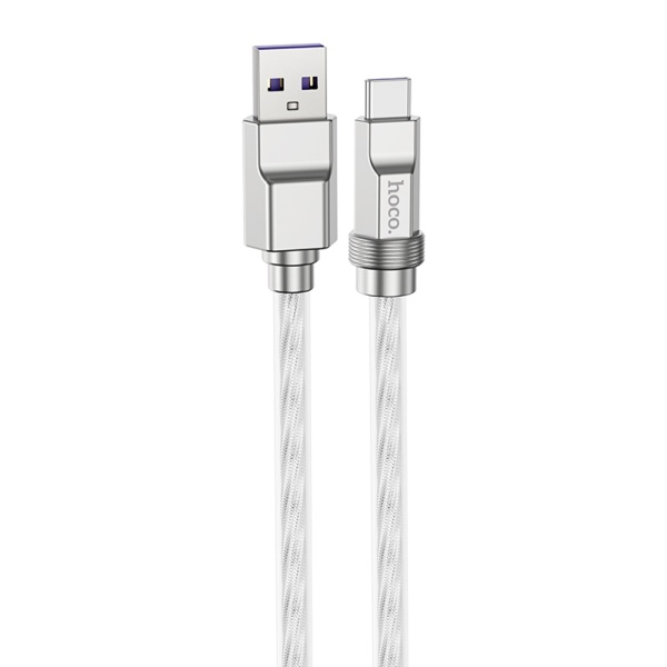 Cablu Super Fast Charge USB Type-C PD100W Hoco U113, 1m, Argintiu