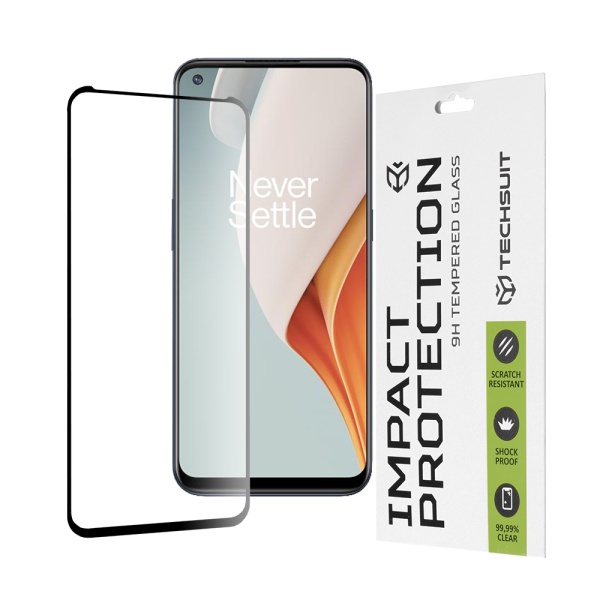 Folie pentru OnePlus Nord N100 Techsuit 111D Full Cover / Full Glue Glass / 3D Curved Screen - Black