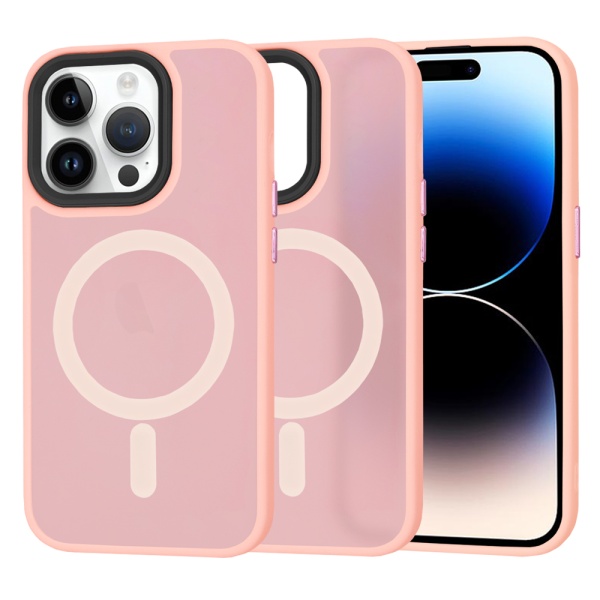 Husa Iphone 14 Pro Max Techsuit - HaloFrost MagSafe Series, Roz