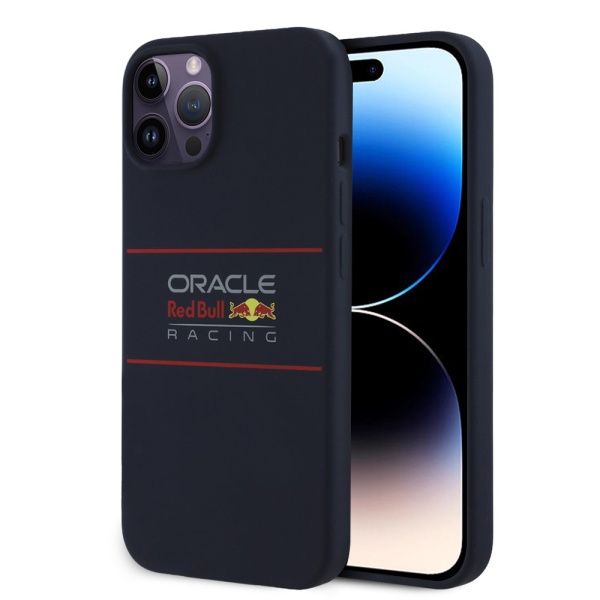 Husa pentru iPhone 15 Pro - Red Bull Racing Silicone Horizontal Centered Logo MagSafe (RBHMP15L24SIHSRV) - Navy