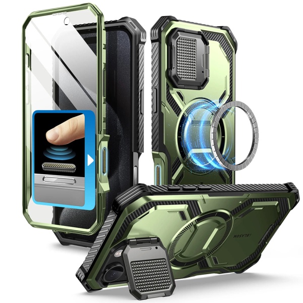 [Pachet 360°] Husa + folie iPhone 16 Pro Max I-Blason Armorbox - Verde