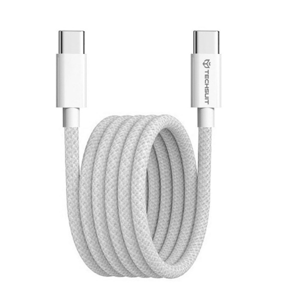 Cablu Super Fast Charging tip C PD60W Techsuit, 1m - Alb