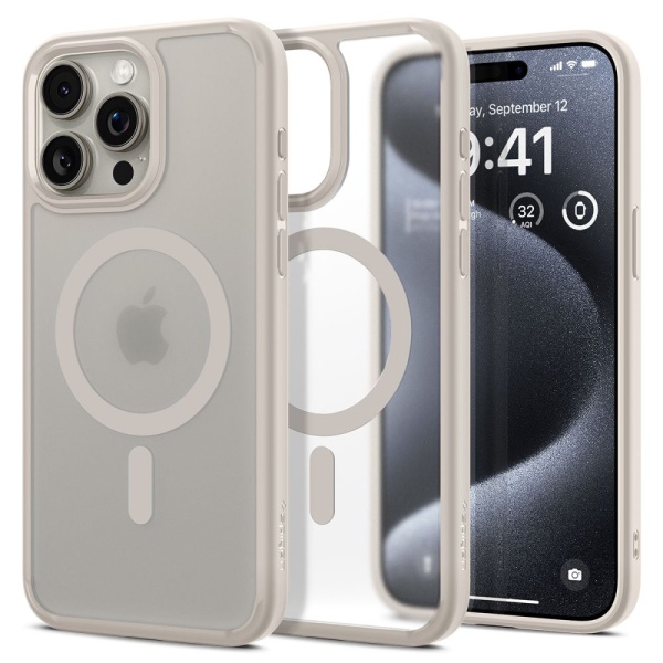 Husa iPhone 15 Pro Max Spigen Ultra Hybrid - Frost Natural Titanium