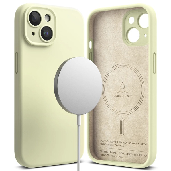 Husa MagSafe Silicon - Iphone 15 Plus, Galben