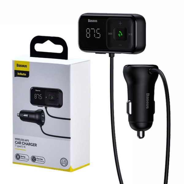 Incarcator + MP3 Playerauto Baseus S-16 (CCMT000201) - Bluetooth 5.0, 15W - negru