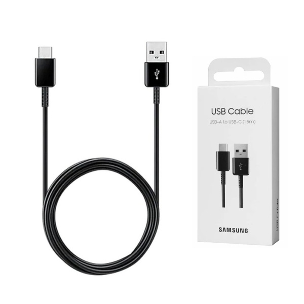 Cablu de date original Samsung, USB-A la Type-C, 1.5m, EP-DG930IBEGWW - Negru