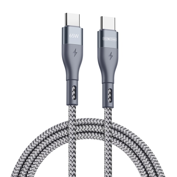 Cablu Type-C Super Fast Charge Duzzona A2, 65W, 480Mbps, 1m - Gri