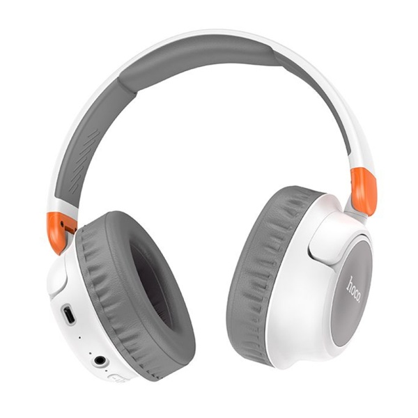 Casti Hoco fără fir Adventure (W43) - Bluetooth V5.2, mufă de 3,5 mm, card TF - alb