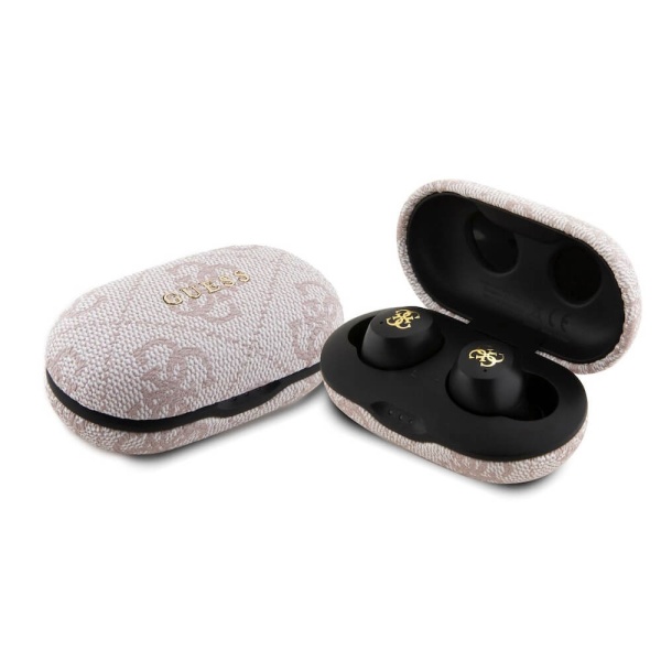 Casti True Wireless cu Statie de Andocare, ENC, Bluetooth 5.3, IPX5, 300mAhm - Guess (GUTWSP4EGP) - Roz