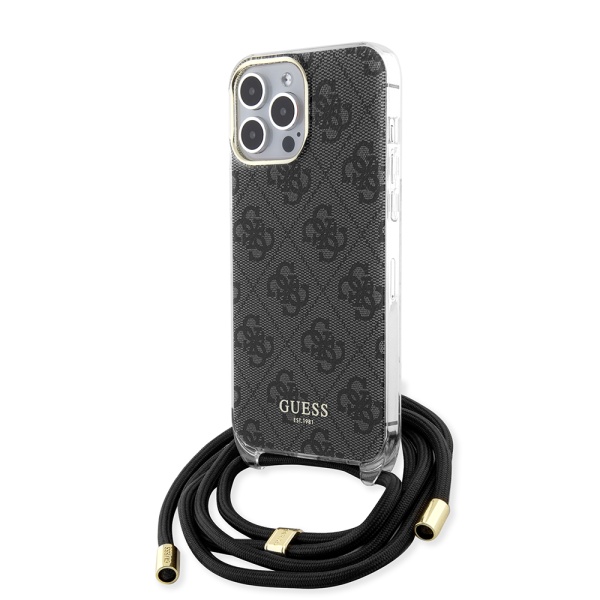 Husa Guess Crossbody Cord 4G Print iPhone 15 Pro Max GUHCP15XHC4SEK - Negru