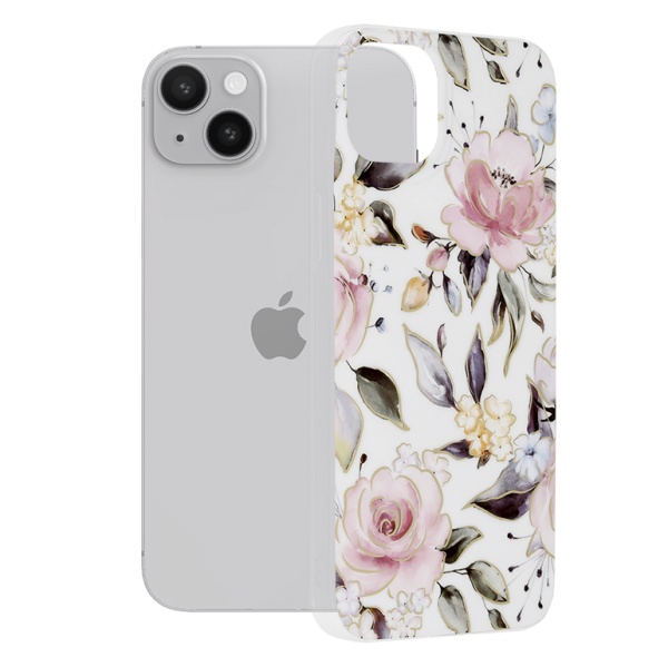Husa Iphone 14 Plus Techsuit - Marble Series, Chloe White