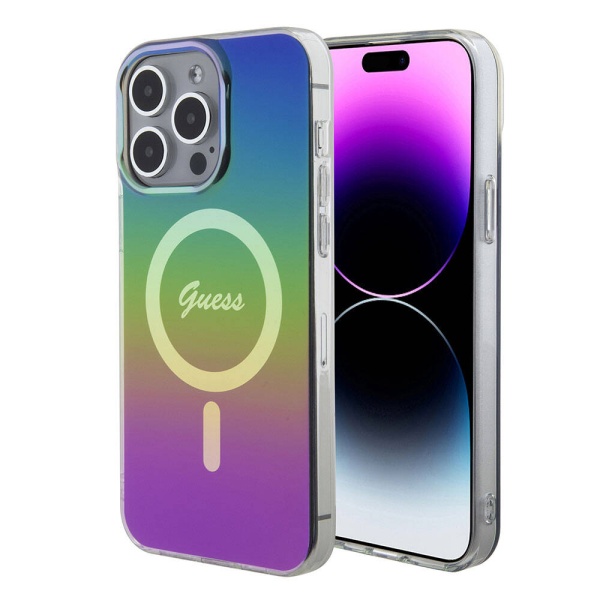 Husa iPhone 15 Pro originala Guess IML Iridescent MagSafe GUHMP15LHITSK- Multicolor