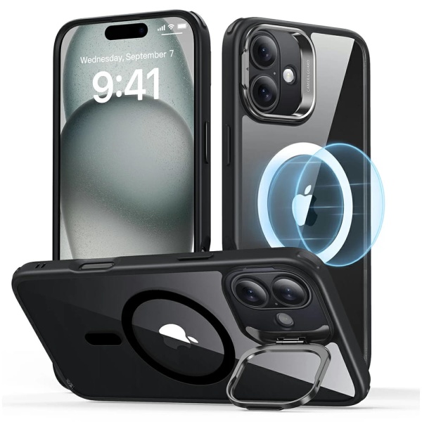 Husa iPhone 16 Plus ESR Classic Hybrid HaloLock Kickstand - Negru