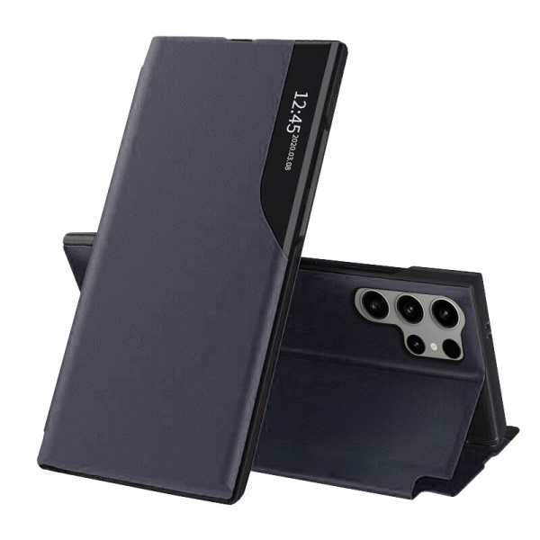 Husa Samsung Galaxy S24 Ultra Eco Leather View flip tip carte, Albastru