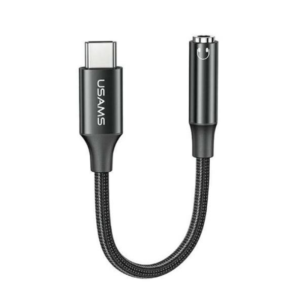 Adaptor audio DAC tip C la auxiliar 3.5mm Usams AU16, US-SJ599 - Negru