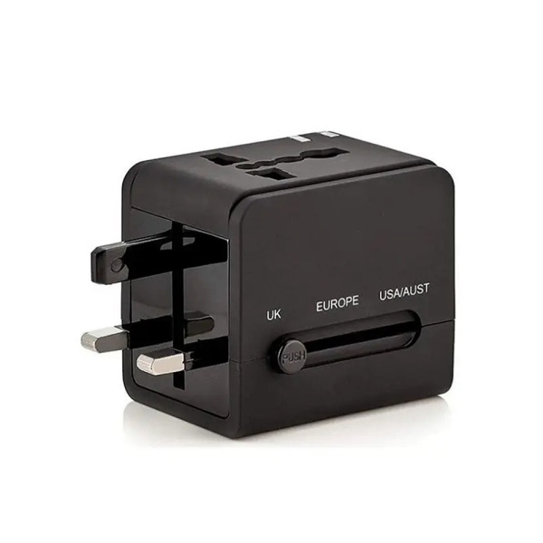 Adaptor priza EU la US, UK, AUS, USB, Type-C Techsuit, HHT148 - Negru