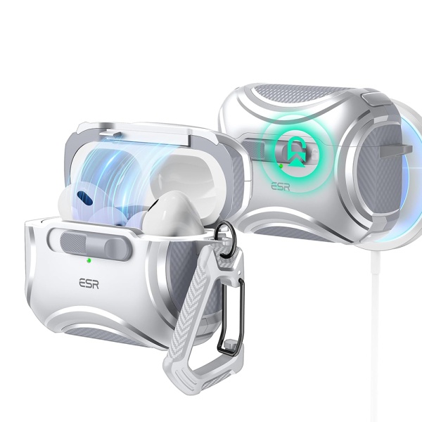 Husa Apple AirPods Pro ESR Cyber Magnetic Lock HaloLock - Alb