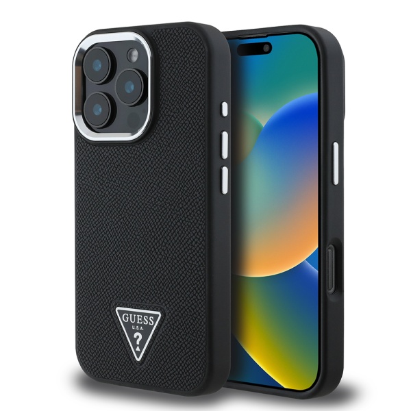 Husa iPhone 16 Pro originala Guess Grained Triangle MagSafe - Ngeru