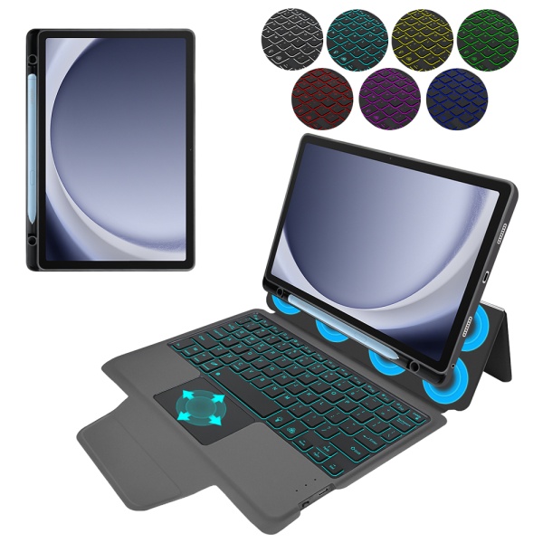 Husa Samsung Galaxy Tab A9 Plus -Techsuit - KeyTab Pro (cu tastatură fără fir RGB/suport stilou) - Negru (Copy 10)