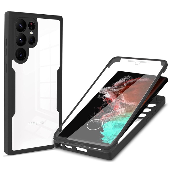 [Pachet 360°] Husa + folie Samsung Galaxy S22 Ultra 5G Techsuit ColorVerse, Black