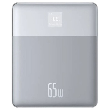 Acumulator Extern 2x Type-C, 65W, 12000mAh + Cablu USB-C - Baseus (P10063801S13-00) - Silver - Img 1