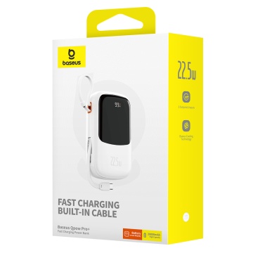 Acumulator Extern Lightning, 2x Type-C, USB, 22.5W, 20000mAh + Cablu Type-C - Baseus Qpow Pro+ (P10067103213-00) - White - Img 7