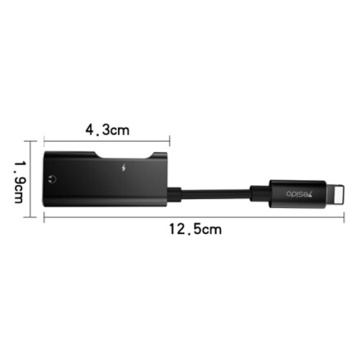 Adaptor audio DAC iPhone, Lightning la 2x Lightning Yesido YAU12 - Negru - Img 5