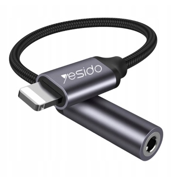 Adaptor audio iPhone Yesido YAU21, Lightning la Jack 3.5mm - Negru - Img 2