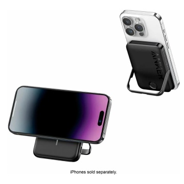 Baterie Externa Anker - wireless 322 (A1618G11) - MagSafe, pentru iPhone, 5000mAh, 7.5W - Negru - Img 4