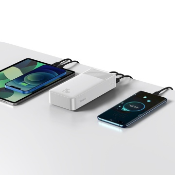 Baterie Externa Bipow Baseus (PPBD050202) - Display digital 2xUSB, USB-C, Micro-USB 30000mAh 15W + Cablu Micro-USB 0,25m - Alb - Img 6