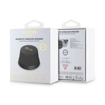 Boxa Portabila TWS, Bluetooth V5.3, 700mAh, 3W - Guess Magnetic Script Metal (GUWSC3ALSMK) - Black - Img 3
