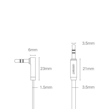 Cablu audio Ugreen Angled 90°, mini jack plat 3.5mm, 2m, 10599 - Argintiu - Img 5