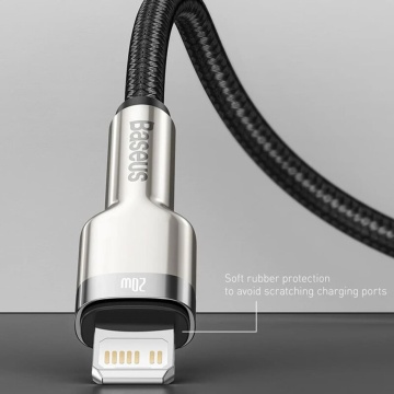 Cablu date Type-C la Lightning Baseus, 20W, 25cm, CATLJK-01 - Negru - Img 2