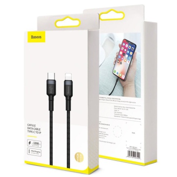 Cablu date Type-C, Lightning Baseus, 18W, 1m, CATLKLF-G1 - Negru/Gri - Img 7