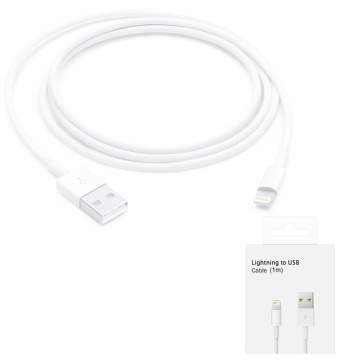 Cablu de date Apple iPhone A1480 USB la Lightning, 1m, MXLY2ZM/A - Img 1