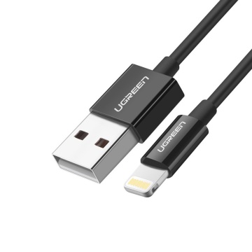 Cablu de date Apple MFI Lightning Ugreen, 2m, 2.4A, 80823 Negru - Img 2