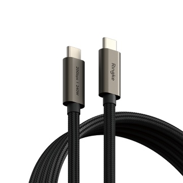 Cablu de date Ringke- Type-C la Type-C, 240W, 1m - Negru - Img 1