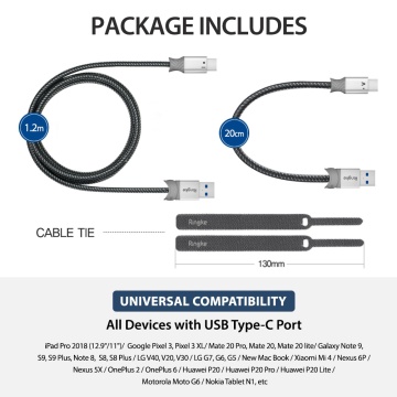 Cablu de date Ringke - USB la Type-C, 20cm - Gri - Img 6
