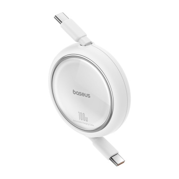 Cablu de date Super Fast Charging PD100W Baseus Free2Draw Mini - Alb - Img 3