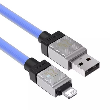 Cablu de date USB la Lightning Baseus, 2.4A, 2m, CAKW000503 - Albastru - Img 3