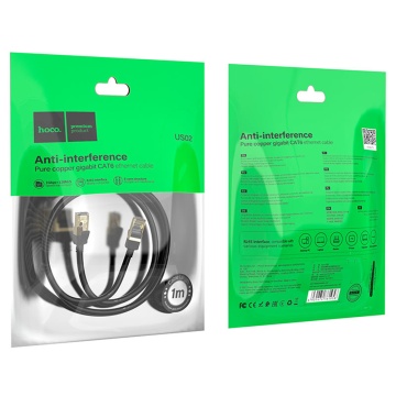 Cablu internet 2x RJ45, Ethernet, 1Gbps, 1m, Hoco US02 - Negru - Img 7