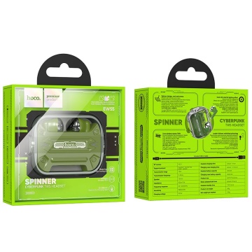 Casti Hoco wireless (EW55) - pentru jocuri, Bluetooth 5.3, True Wireless - Verde - Img 4