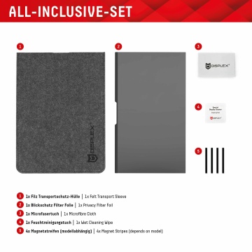Folie premium Laptop Universala 13.3", 16:10 Displex Laptop Privacy Safe - Negru - Img 6