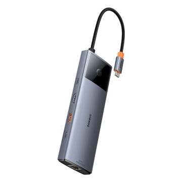 Hub USB-C la HDMI, 3xUSB, 2xUSB-C, RJ45, SD,TF, Jack3.5mm Baseus, B00061800813-00 - Gri - Img 6