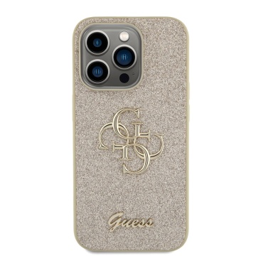Husa Guess Glitter Script Big 4G iPhone 15 Pro cu sclipici GUHCP15LHG4SGD - Auriu - Img 7