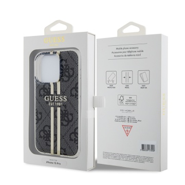 Husa Guess Hardcase IML 4G Gold Stripe iPhone 15 Pro GUHCP15LH4PSEGK- Negru - Img 3